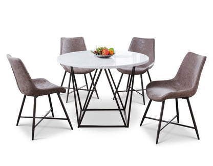 Ramona Tan Marble Top Dining Room Set