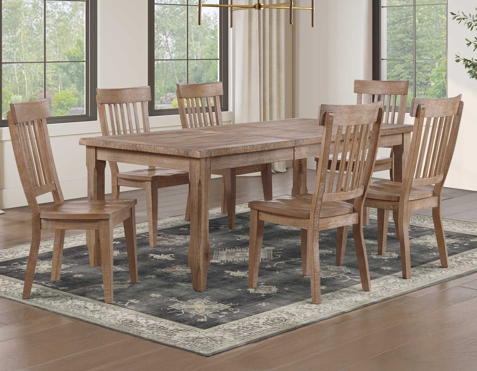 Riverdale Driftwood 7-Piece Wooden Dining Set