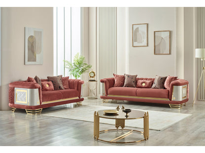 Romans 3-pieces (Sofa &amp; Loveseat &amp; Chair) Livingroom Set in Brick