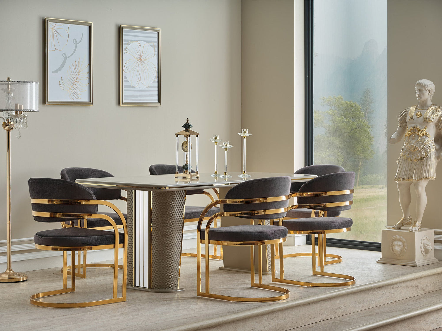Romans Dining Chair in Grey