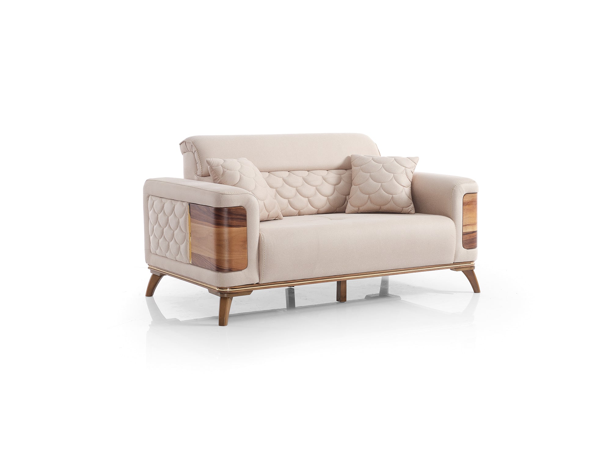 Ruby Convertible Loveseat in Beige