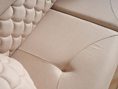 Ruby Convertible Loveseat in Beige