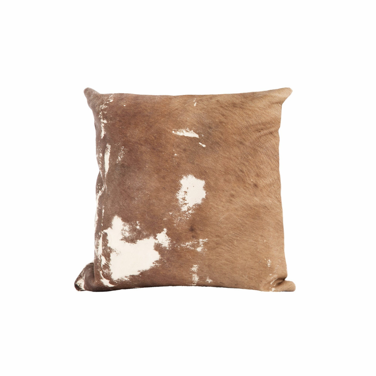 Harland Modern Cowhide Pillow in Warm Brown