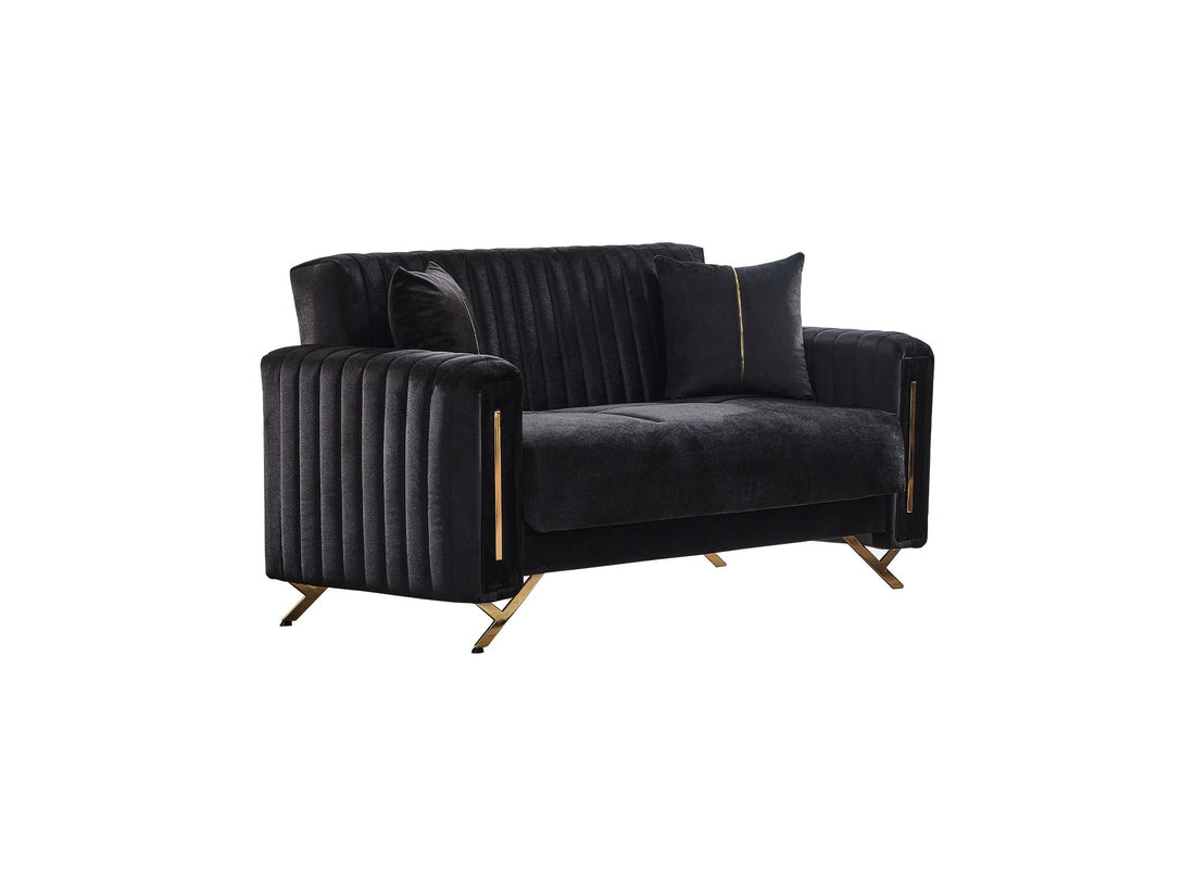 Senfoni Convertible Loveseat in Black
