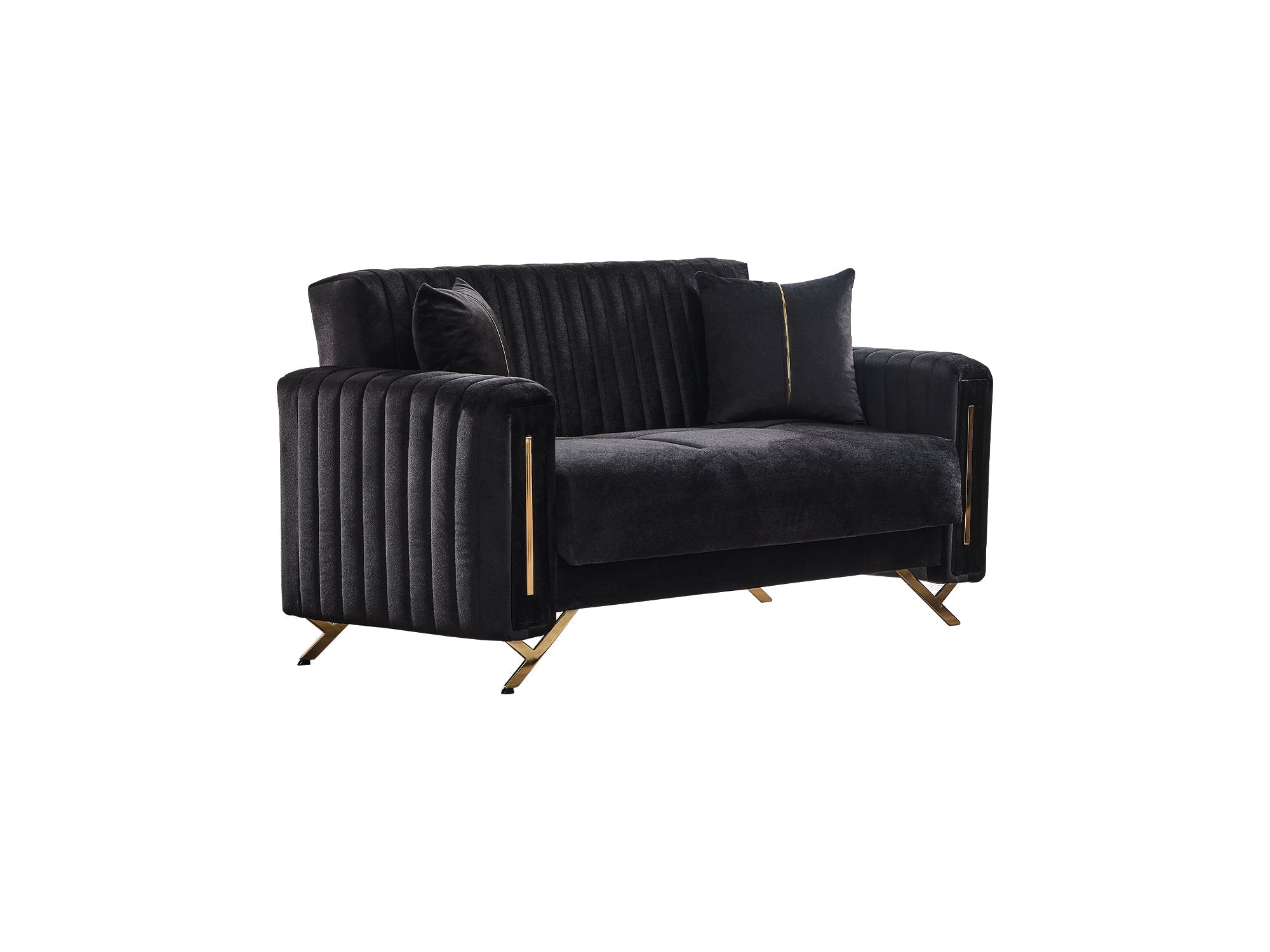 Senfoni Convertible Loveseat in Black