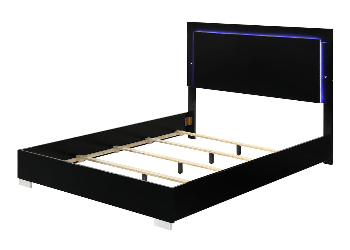 Sinistra Piano Black Contemporary Bedroom Set