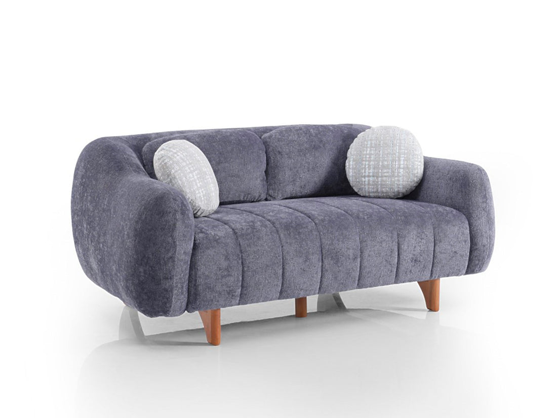 Snowy Stationary Loveseat in Anthracite