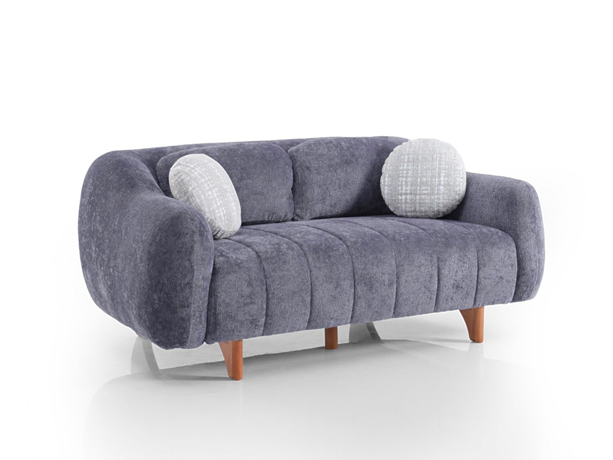 Snowy Stationary Loveseat in Anthracite