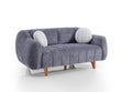 Snowy Stationary Loveseat in Anthracite