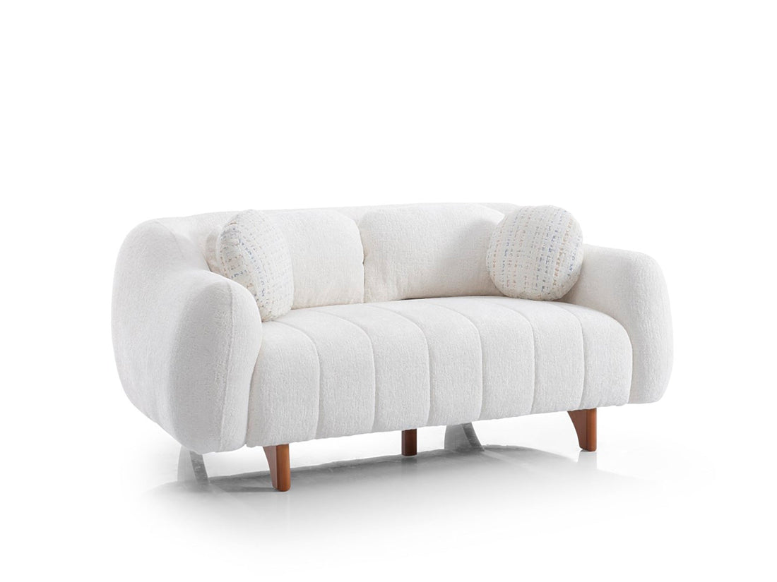 Snowy Stationary Loveseat in Cream