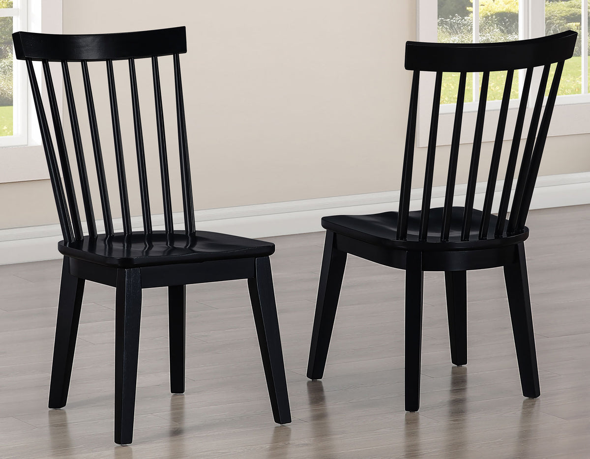 Vaughn Black Modern Windsor Side Chair, Set of 2
