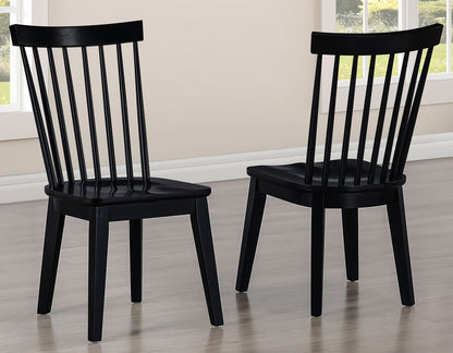 Vaughn Black Modern Windsor Side Chair, Set of 2