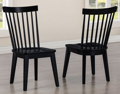 Vaughn Black Modern Windsor Side Chair, Set of 2