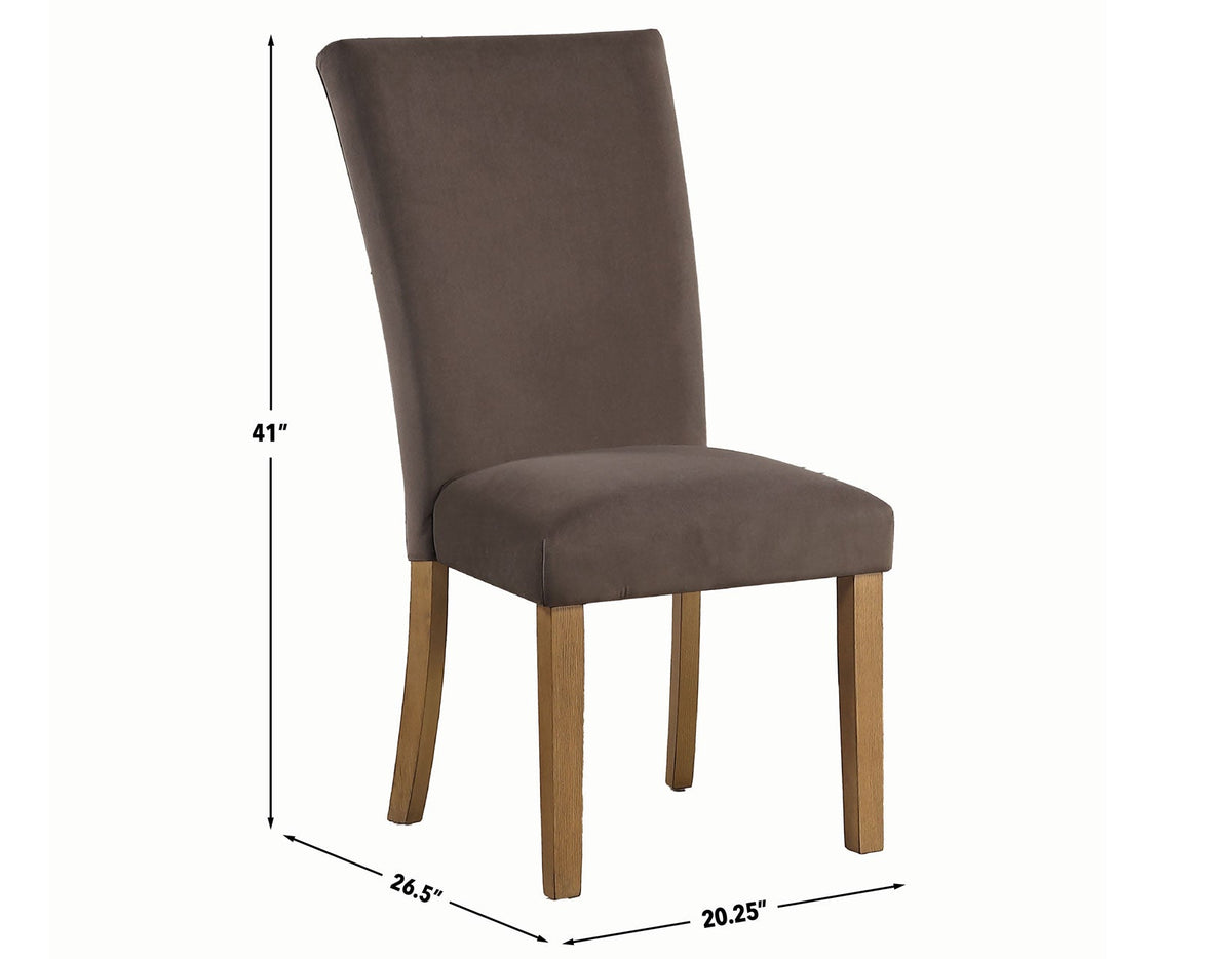 Artemis White/Brown 5-Piece 70" Rectangle Marble Table with 4 Velvet Chairs