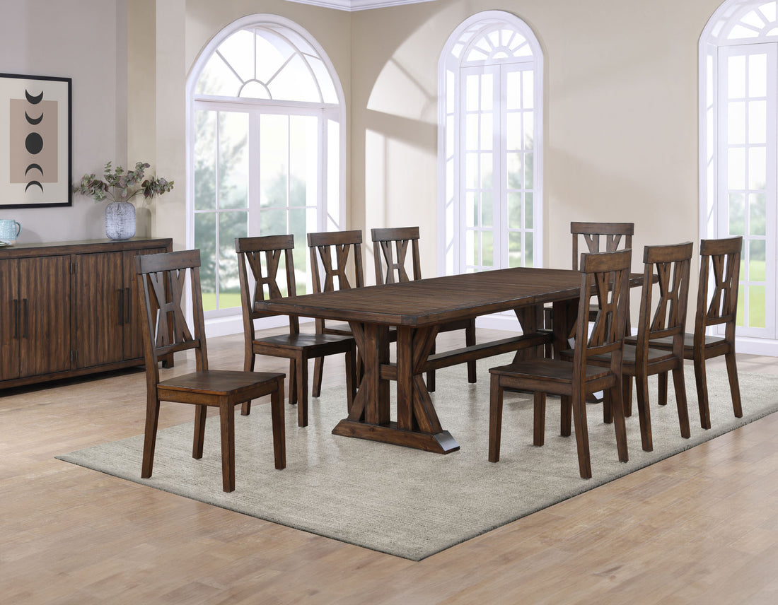 Auburn Brown 5-Piece Dining Set (Table &amp; 4 Side Chairs)