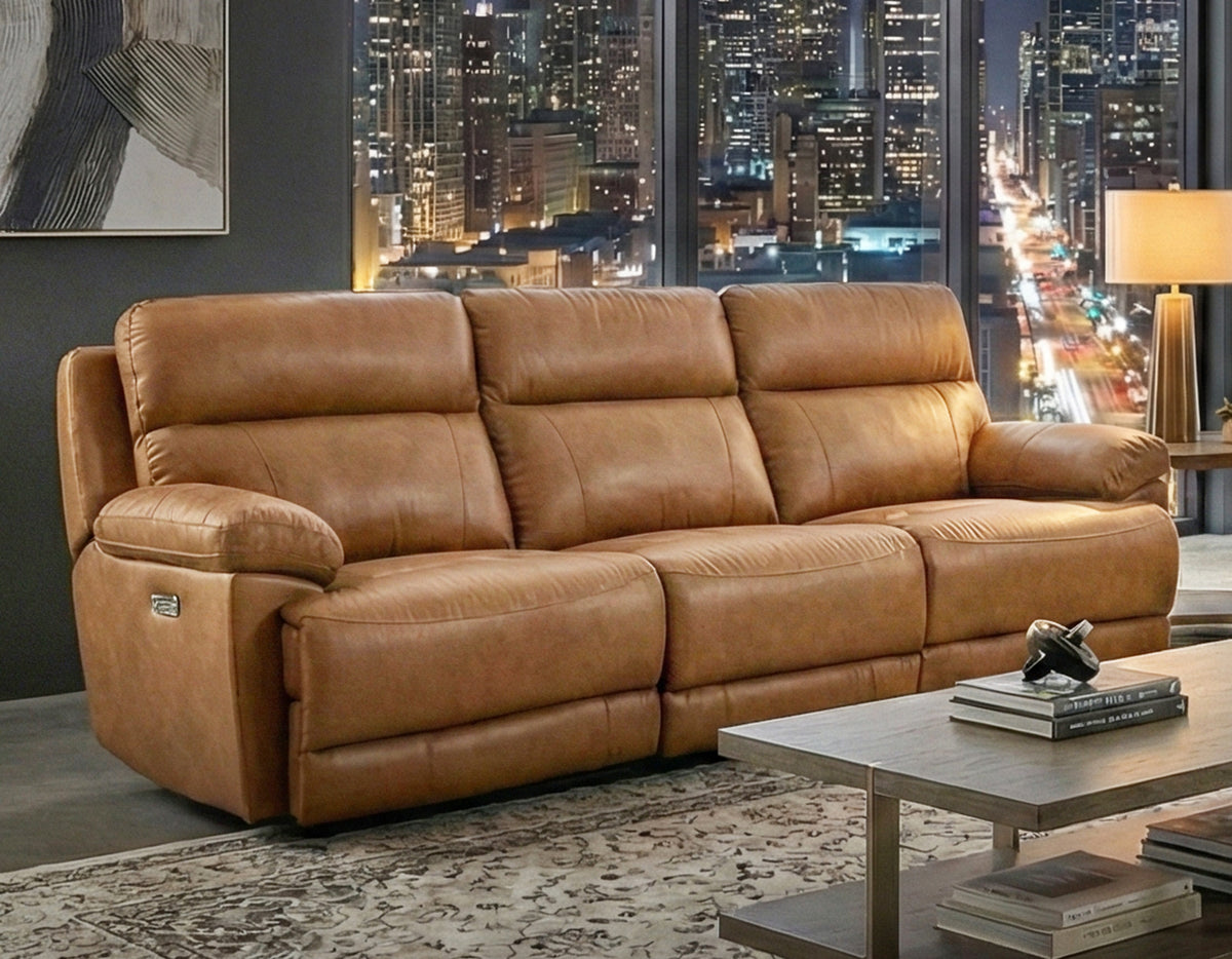 Gatlin 3-Piece Dual-Power Reclining Set, Leather  Sofa, Loveseat, Recliner