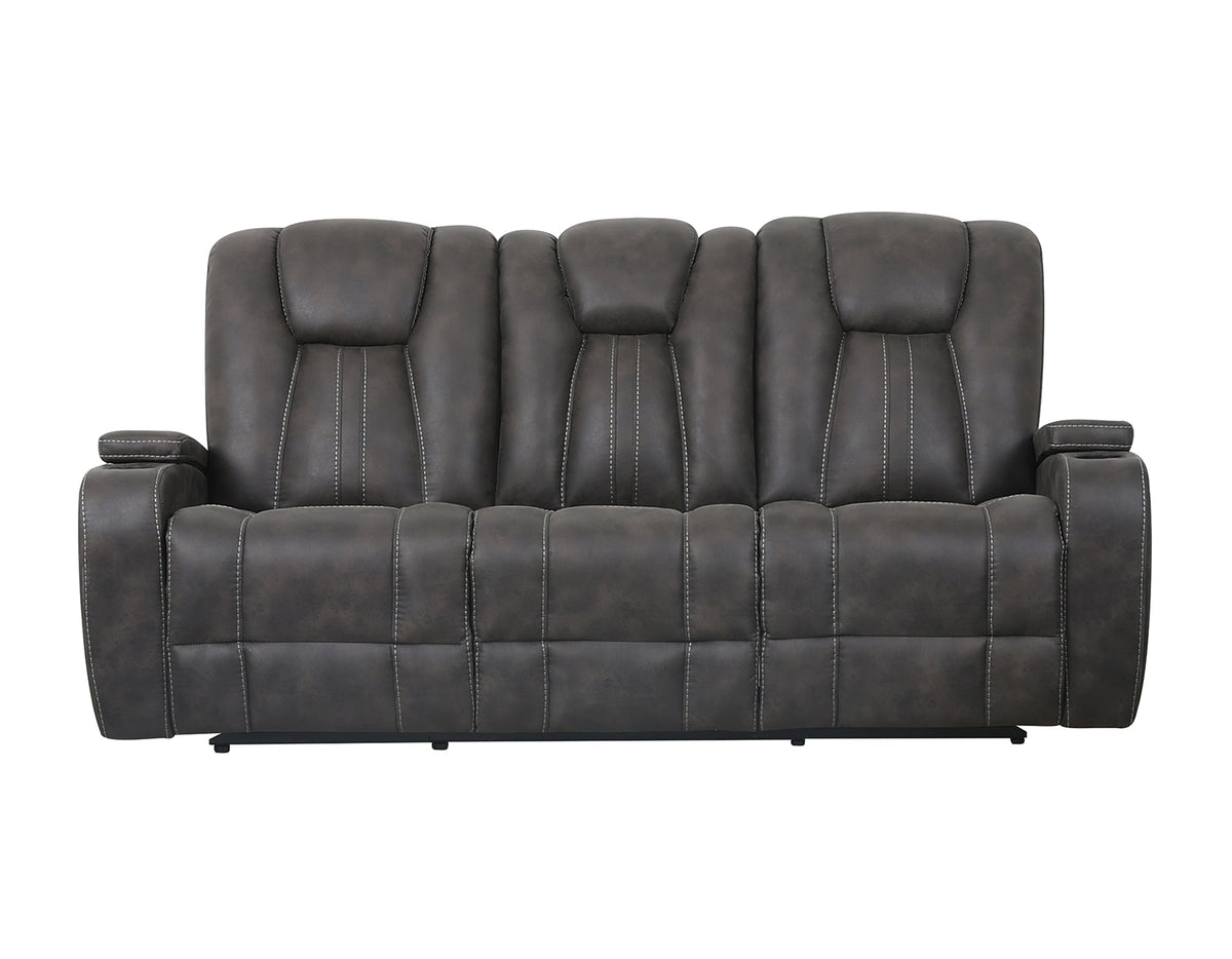 Marlow 3-Piece Charcoal Vegan Leather Manual Reclining Set
