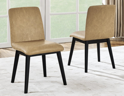Vida Sand Vegan Leather Side Chair, Sand, Set of 2