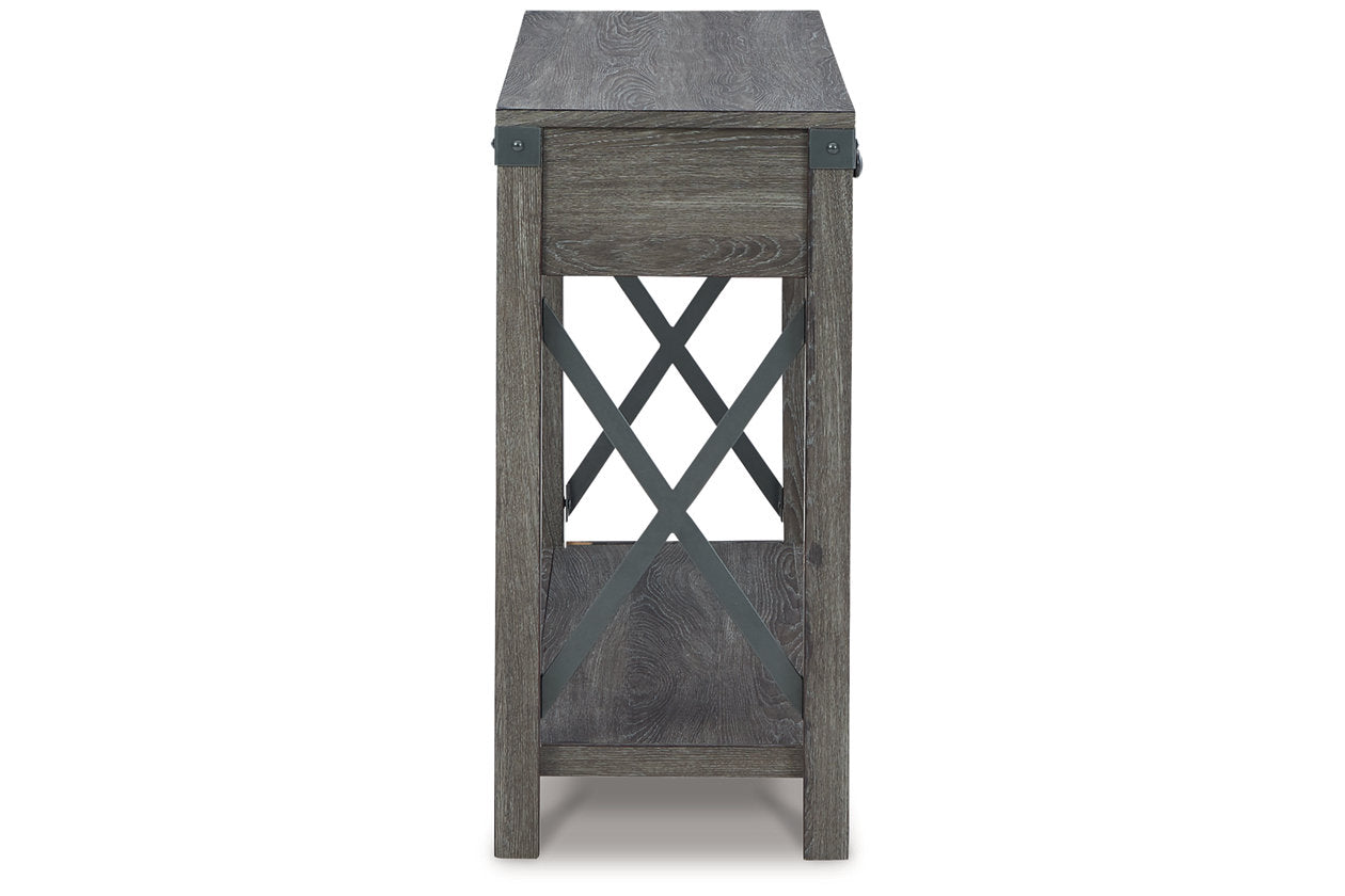 Freedan Grayish Brown Lift-top Coffee Table, 2 End Tables and Console -  Ashley - Luna Furniture