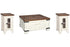 Wystfield White/Brown Coffee Table and 2 Chairside End Tables -  Ashley - Luna Furniture