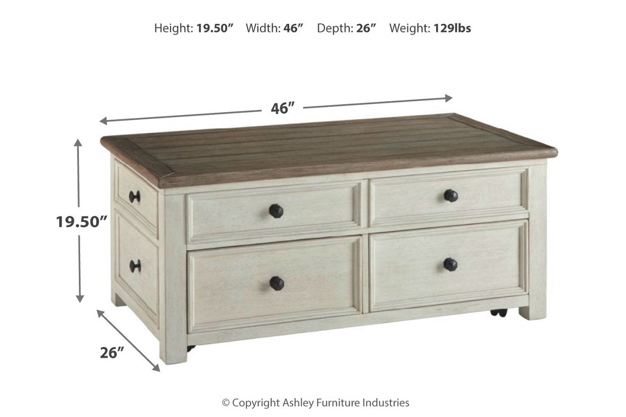 Bolanburg Two-tone Coffee Table and 2 Chairside End Tables -  Ashley - Luna Furniture