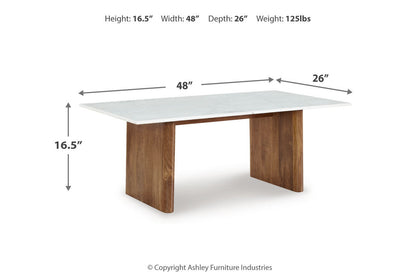 Isanti Light Brown/White Coffee Table and 2 End Tables -  Ashley - Luna Furniture
