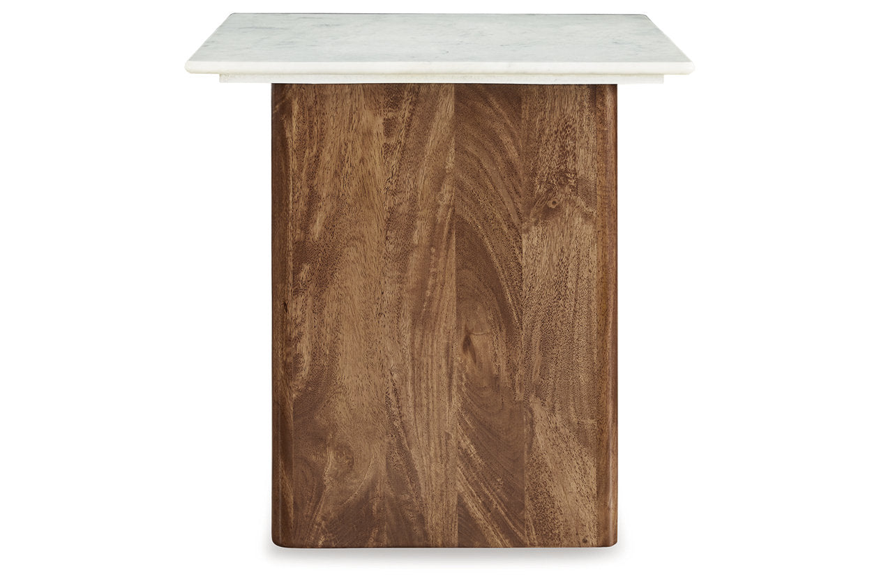 Isanti Light Brown/White Coffee Table and 2 End Tables -  Ashley - Luna Furniture