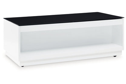 Gardoni White/Black Coffee Table and 2 Chairside End Tables -  Ashley - Luna Furniture