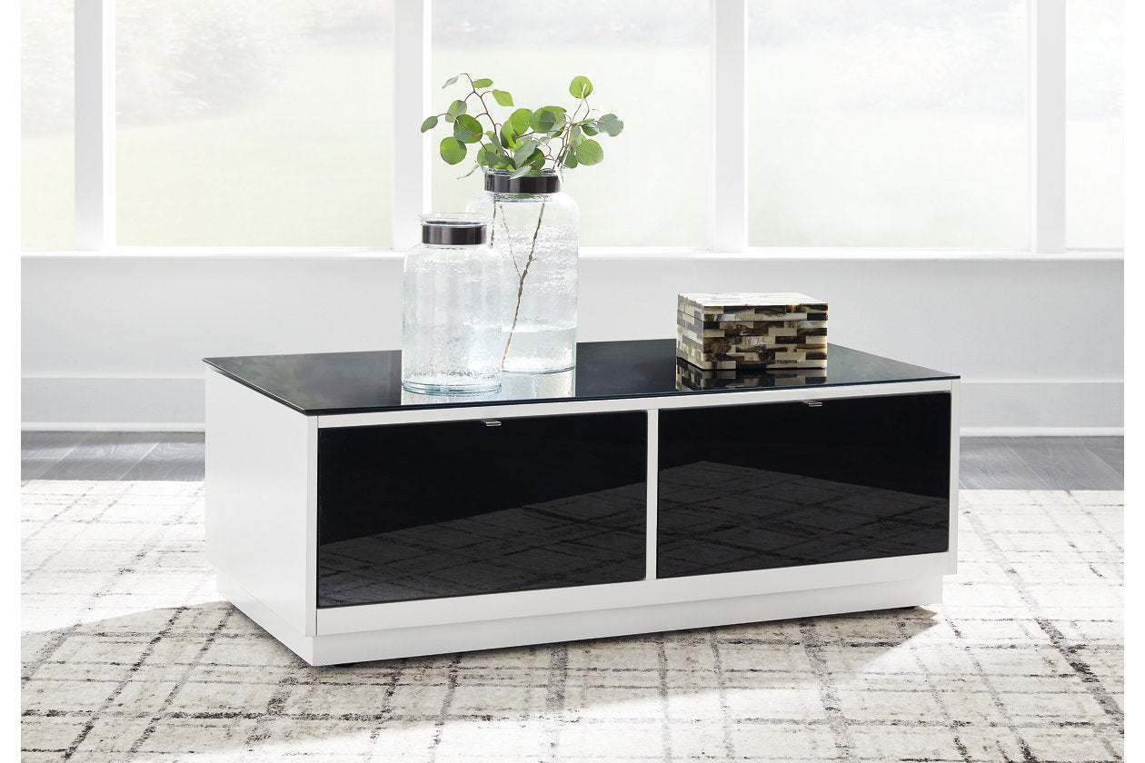 Gardoni White/Black Coffee Table and 2 End Tables -  Ashley - Luna Furniture