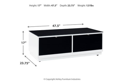 Gardoni White/Black Coffee Table and 2 End Tables -  Ashley - Luna Furniture