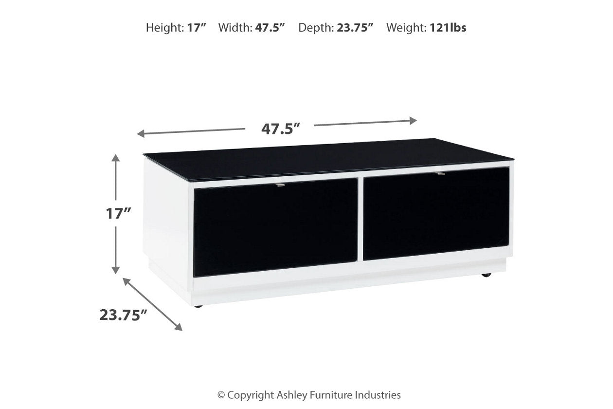 Gardoni White/Black Coffee Table and 2 Chairside End Tables -  Ashley - Luna Furniture