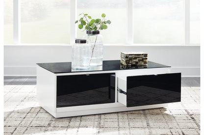 Gardoni White/Black Coffee Table and 2 End Tables -  Ashley - Luna Furniture