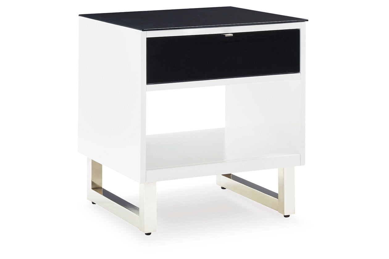 Gardoni White/Black Coffee Table and 2 End Tables -  Ashley - Luna Furniture