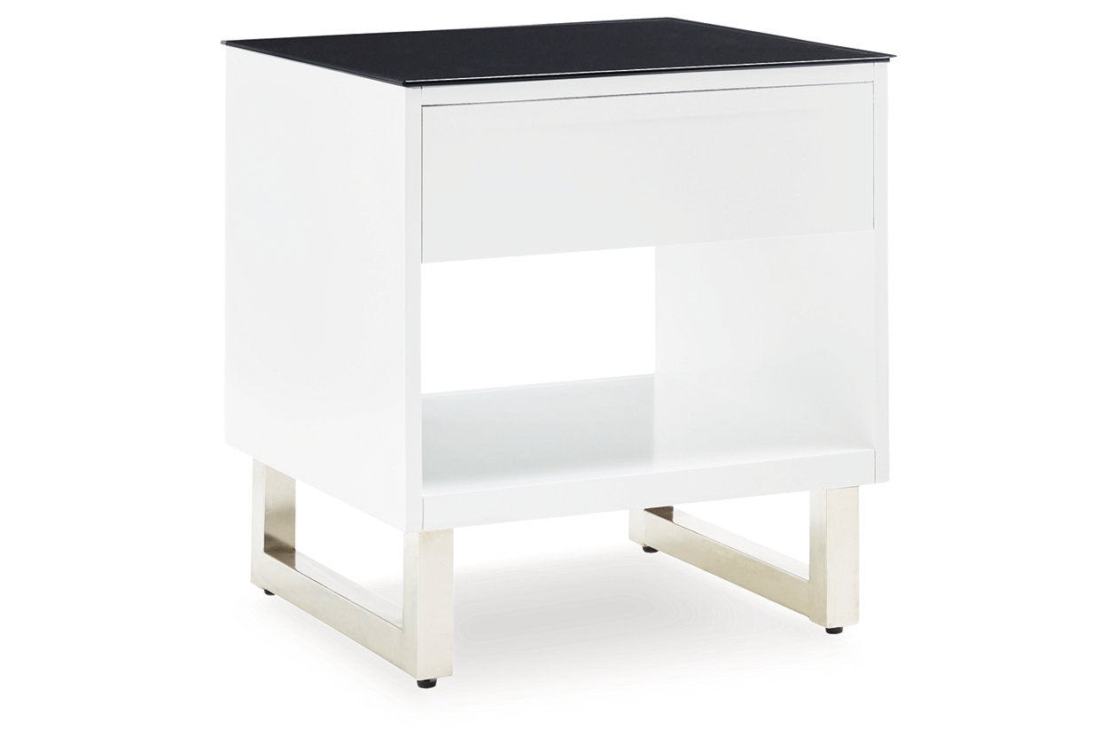 Gardoni White/Black Coffee Table and 2 End Tables -  Ashley - Luna Furniture