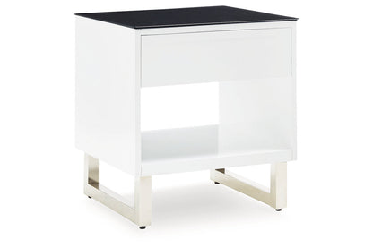 Gardoni White/Black Coffee Table and 2 End Tables -  Ashley - Luna Furniture