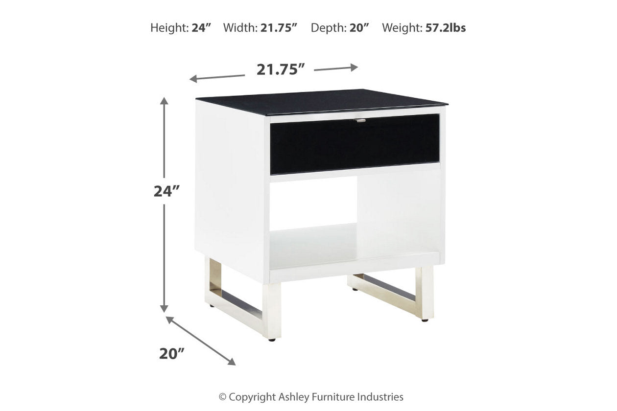 Gardoni White/Black Coffee Table and 2 End Tables -  Ashley - Luna Furniture