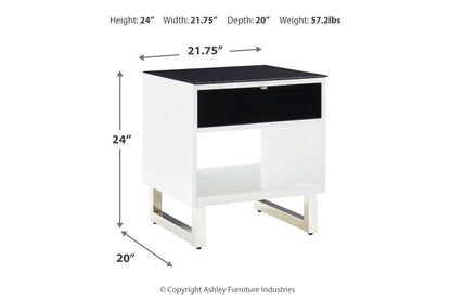Gardoni White/Black Coffee Table and 2 End Tables -  Ashley - Luna Furniture