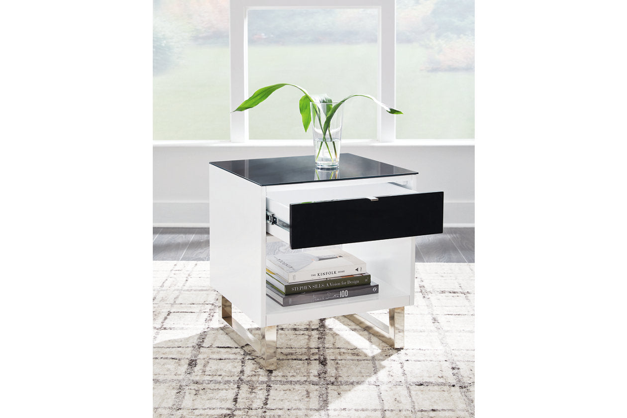 Gardoni White/Black Coffee Table and 2 End Tables -  Ashley - Luna Furniture