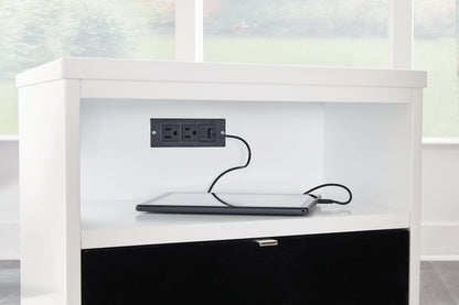 Gardoni White/Black Coffee Table and 2 Chairside End Tables -  Ashley - Luna Furniture