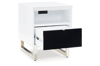 Gardoni White/Black Coffee Table and 2 Chairside End Tables -  Ashley - Luna Furniture