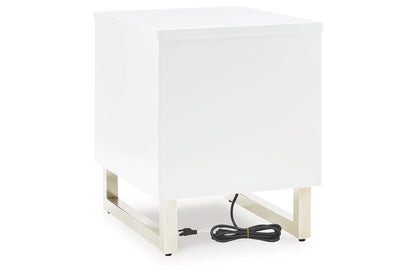 Gardoni White/Black Coffee Table and 2 Chairside End Tables -  Ashley - Luna Furniture