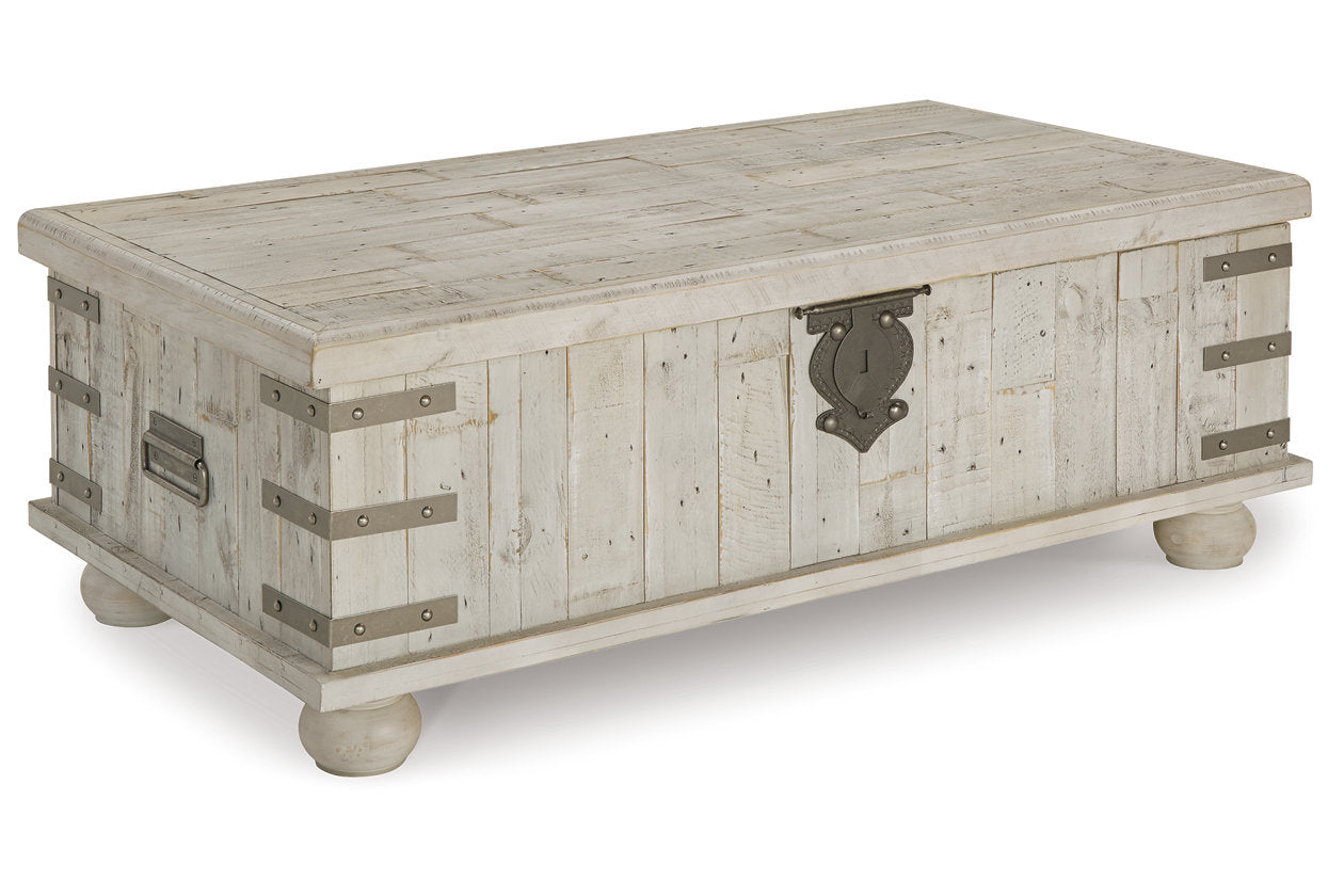Carynhurst White Wash Gray Coffee Table and 2 End Tables -  Ashley - Luna Furniture