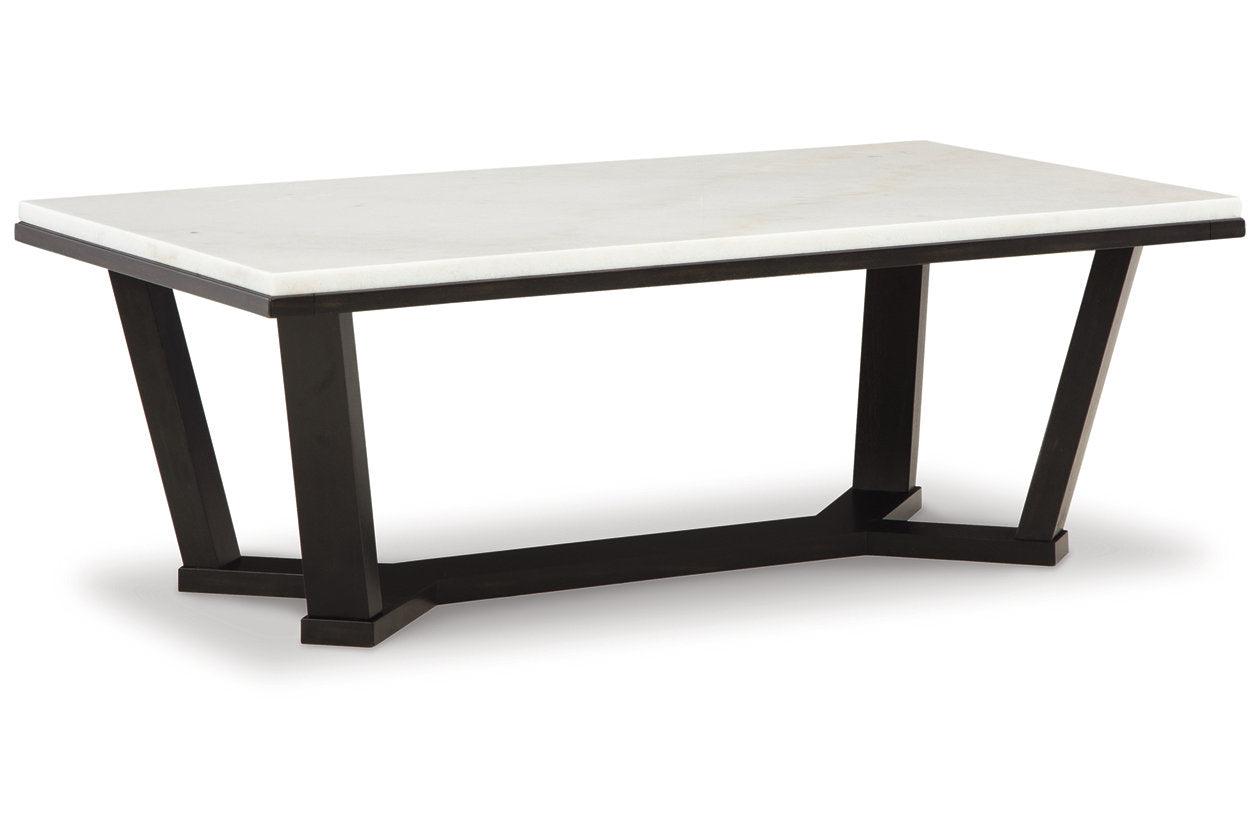 Fostead White/Espresso Coffee Table and 2 Ends -  Ashley - Luna Furniture