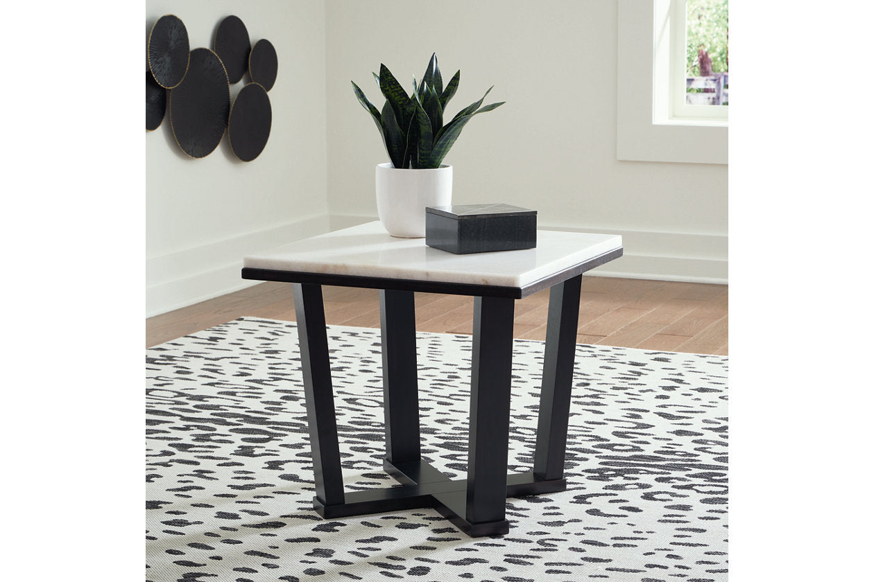 Fostead White/Espresso Coffee Table and 2 Ends -  Ashley - Luna Furniture