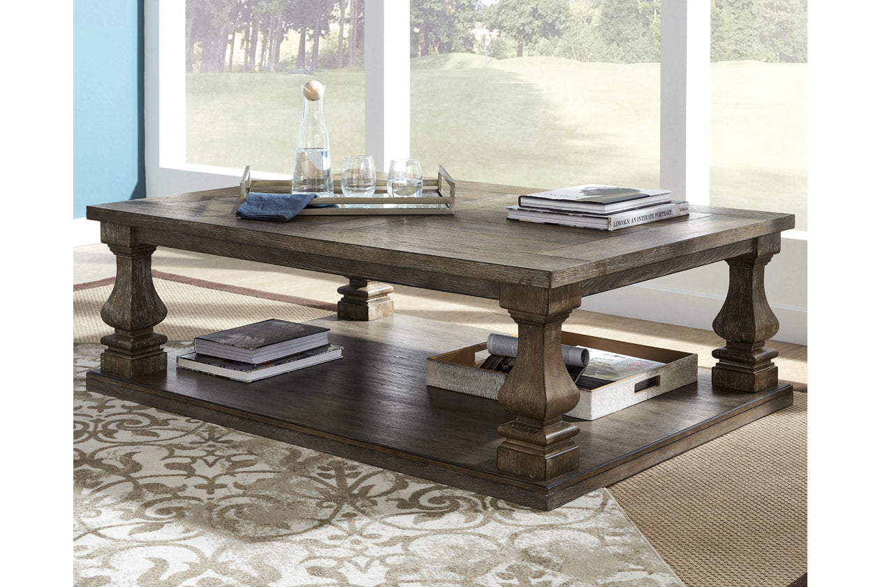 Johnelle Gray Coffee Table and 2 End Tables -  Ashley - Luna Furniture