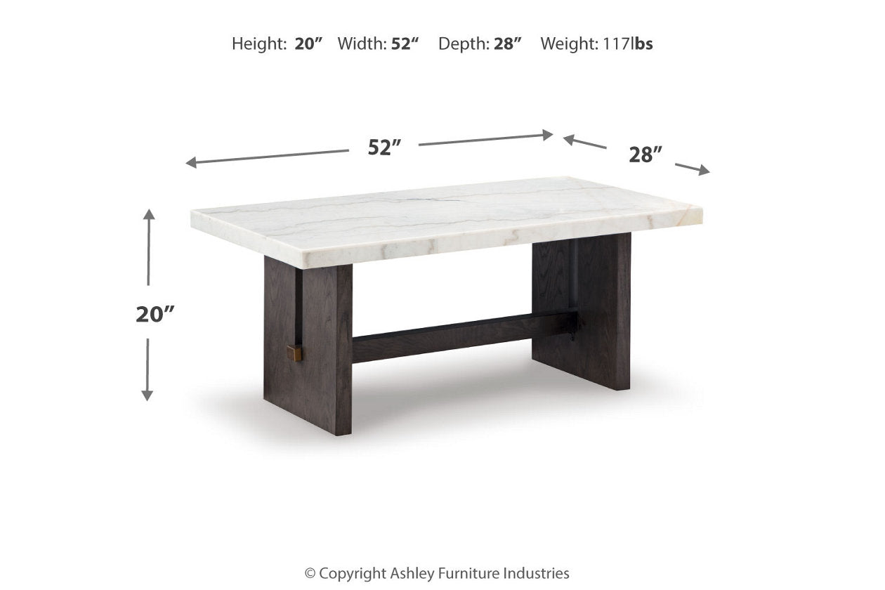 Burkhaus White/Dark Brown Coffee Table and 2 Ends -  Ashley - Luna Furniture