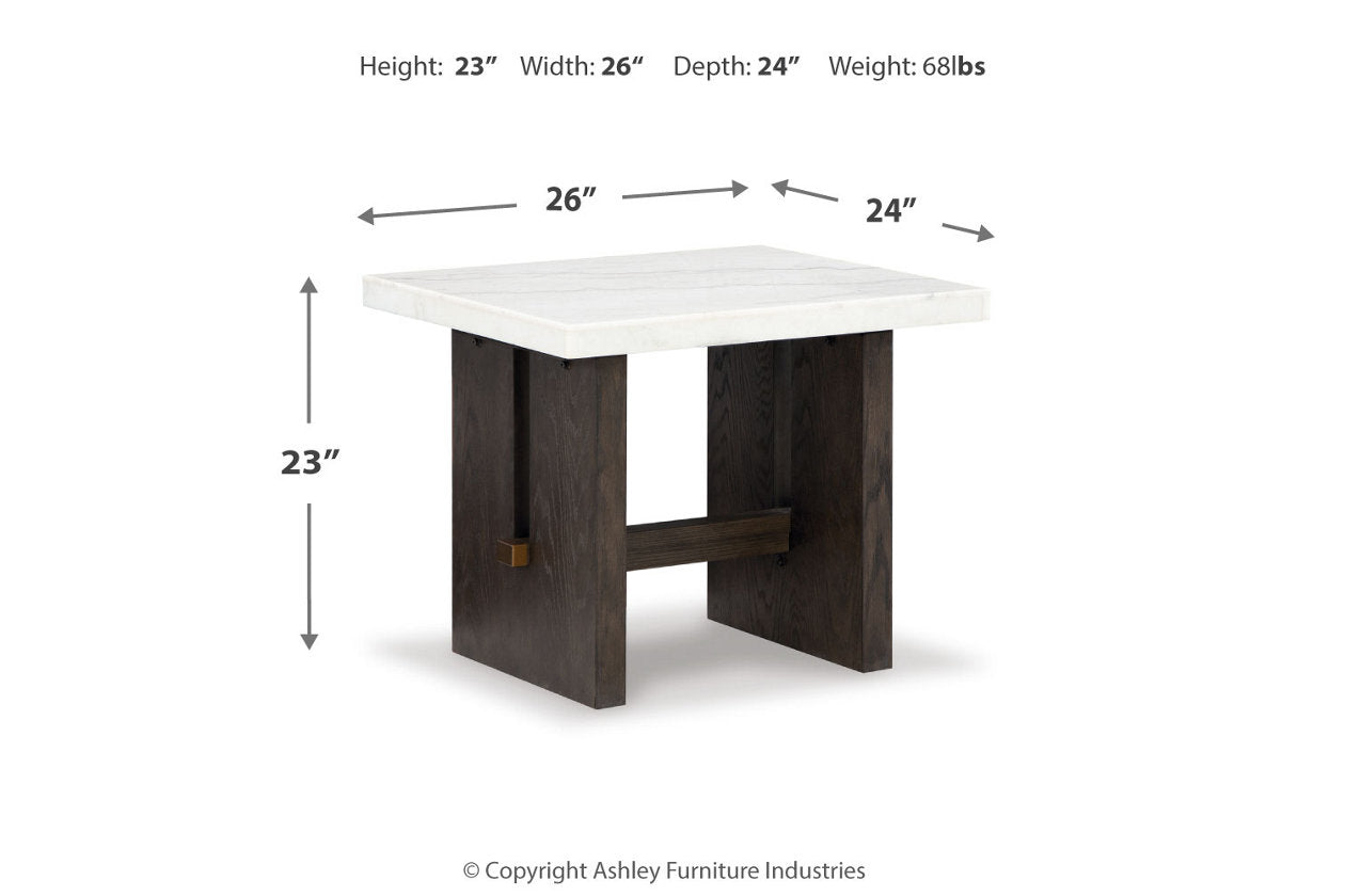 Burkhaus White/Dark Brown Coffee Table and 2 Ends -  Ashley - Luna Furniture
