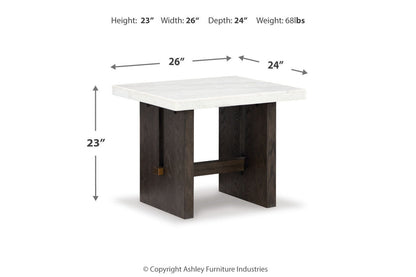 Burkhaus White/Dark Brown Coffee Table and 2 Ends -  Ashley - Luna Furniture