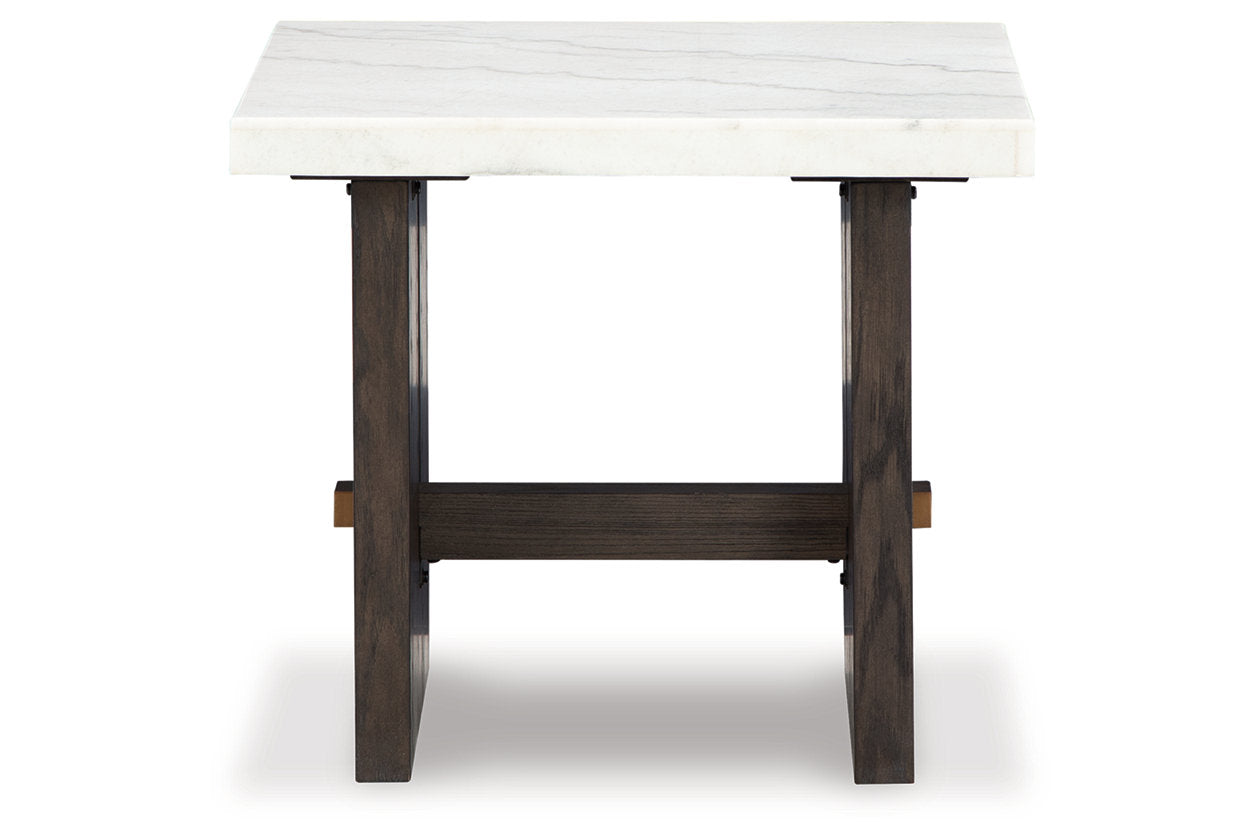 Burkhaus White/Dark Brown Coffee Table and 2 Ends -  Ashley - Luna Furniture