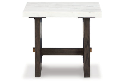 Burkhaus White/Dark Brown Coffee Table and 2 Ends -  Ashley - Luna Furniture